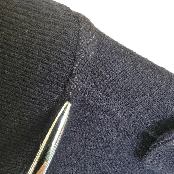 Banana Republic Tactical Sweater Preppy Cardigan Wool Blend Navy Blue Me… - Picture 16 of 17